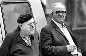 Two elderly gentleman of Luxembourg seen here deep in conversation about the benifits of