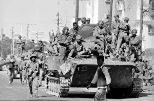 Elements of the victorious Indian army enter Kulna following the surrender of