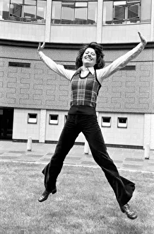 00360 Prints: Elisabeth Sladen in the courtyard of BBC Television Centre after it was announced that