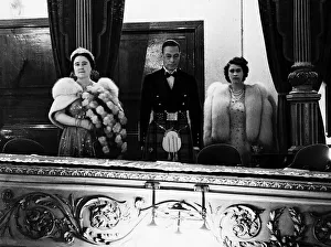 00167 Prints: Elizabeth Queen Mother at the theatre with George VI and Princess Elizabeth 2nd
