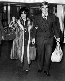 Elizabeth Taylor actress arriving at Heathrow airport London from Washington with her