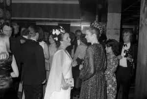 Elizabeth Taylor actress with Princess Grace at 40th Birthday party