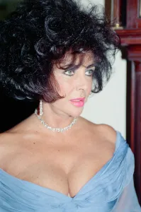 Elizabeth Taylor at a gala dinner in aid of the AIDS Crisis Trust in Whitehall