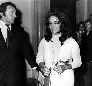 Elizabeth Taylor and Richard Burton leaving Caxton Hall in London after the marriage of