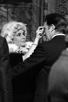 Poetry Prints: Elizabeth Taylor and Richard Burton on the set where Richard is filming a poetry