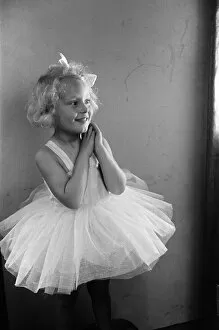 Girl Collection: Ella Edwards wearing a ballet dress. September 1941