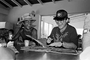 Elton John and Bernie Taupin on the Caribbean island of Montserrat