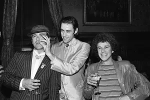 Elton John, Bob Geldof and Leo Sayer attending a House of Commons reception