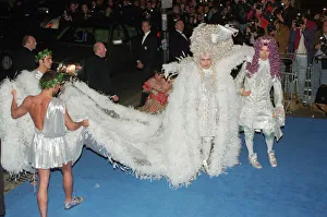 Elton John and David Furnish arriving at Eltons 50th birthday party at Hammersmith