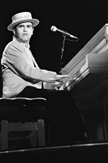 Elton John on his European Express Tour which was the European leg of his 1984 Breaking