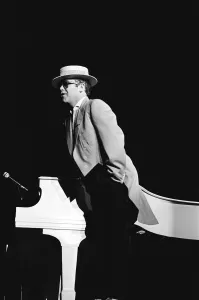 01335 Prints: Elton John on his European Express Tour which was the European leg of his 1984 Breaking