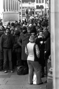 00497 Prints: Elton John fans spent the night in sub-zero temperatures to make sure of getting tickets