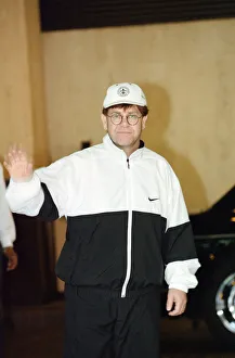 01364 Prints: Elton John leaving the Wellington Hospital after having a pacemaker fitted