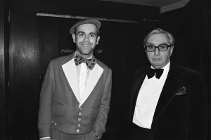 01320 Prints: Elton John with Lord George Brown. Lord George Brown made the presentations at Capital