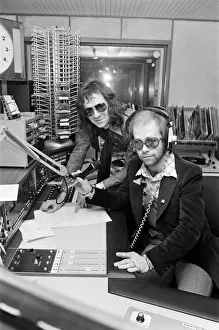 Pianist Prints: Elton John makes a whistle-stop visit to Birmingham and spends an hour as a disc jockey