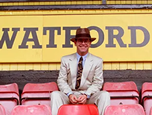 ELTON JOHN IN PHOTO CALL AT WATFORD STADIUM - 5th August 1991