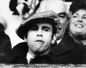 Unhappy Prints: Elton John pop singer watches his favourite football team Watford lose