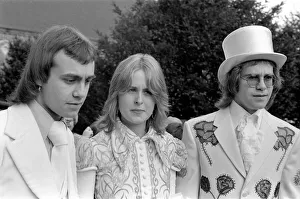 00909 Prints: Elton John (right) pictured here as best man to his songwriting partner Bernie Taupin