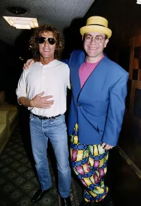 Knighthood Prints: Elton John singer with Roger Daltrey from The Who at the Music Therapy Awards