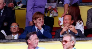 Knighthood Prints: Elton John singer and Watford FC Chairman after receiving a standing ovation at Vicarage