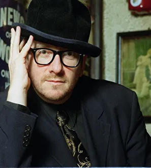 Elvis Costello singer in his local pub The Johnny Fox Mar 1999 near Dublin in