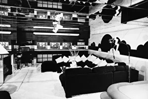 00065 Prints: Elvis Presley Graceland home Elvis used to watch three TV stations at the same time