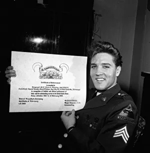 Elvis Presley at press conference in Germany, March 1960