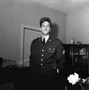 Elvis Presley at press conference in Germany March, 1960