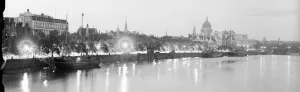 Capital Prints: The Embankment London by Night St Pauls Cathedral River Thames Ships Discovery