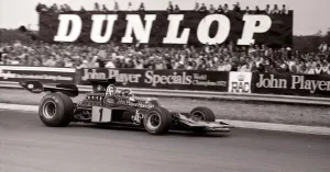 00144 Prints: Emerson FittipaldiE Competing in the 1973 British Grand Prix in his Lotus-Cosworth 72EE