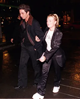 Emma Bunton of The Spice Girls in Glasgow April 1998 arm in arm with unknown man