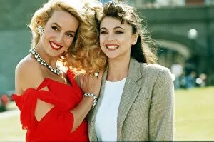 Images Dated 22nd August 1990: Emma Samms model with Jerry Hall model