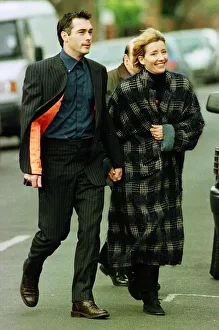 Emma Thompson and boyfriend Craig November 1998 arrive for the wedding of actress Kate