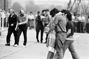 Emotional scenes at Brize Norton as the survivors of the container ship Atlantic Conveyor