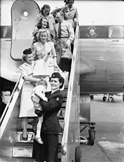 Employees of the Anglo - Iranian Oil Company seen here arriving at London Airport