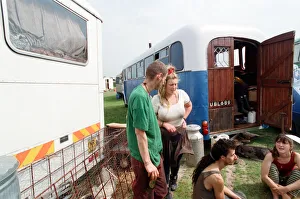 The encampment at Castle Morton Common near Malvern Wells in Worcestershire