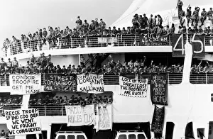 End of Falklands War brought the return of the Canberra into Southampton docks where