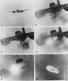 France Prints: The end of this Ju88C of KG 40 was caught on the gun camera of Flight Lieutenant Joseph