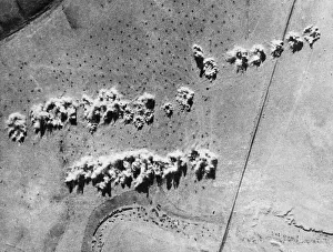 01438 Prints: An enemy ammunition dump in the Middle East accurately bombed by the R. A. F