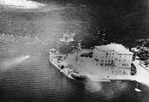 01452 Prints: An enemy supply ship at the quayside at Parenzo (PoreAc) in the Adriatic