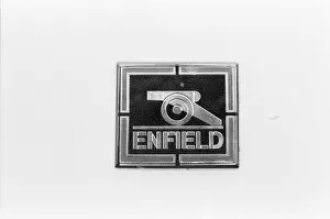 Motoring Prints: The Enfield Electric Car - company logo badge on the bonet of the car See