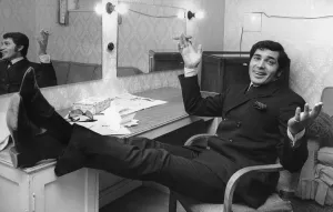 Engelbert Humperdinck puts his feet up in his dressing room before the first show