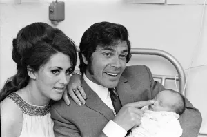 Baby Prints: Engelbert Humperdinck and his wife Pat present their new baby boy to the press at Queen
