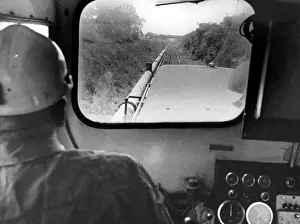 Engine driver Rennie Davison going up the Bates to Isabella railway line at Blyth on 4th