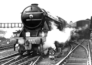 00347 Prints: Engine No. 4472 The Flying Scotsman at Newcastle Central Station on 8th May 1964