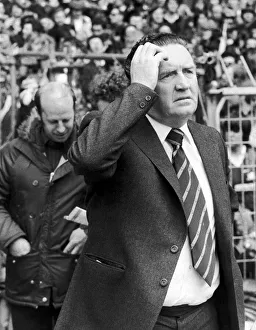 Unhappy Prints: England 3 v Scotland 1. at Wembley Scotland Manager Jock Stein not looking