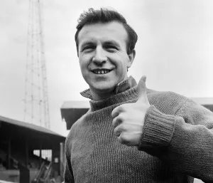 Fitness Prints: England captain Jimmy Armfield gives the thumbs up during a private training session at Blackpool FC home ground