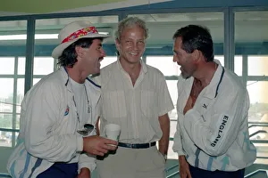 England Cricketers. Alan Lamb, David Gower ang Graham Gooch. April 1990 90-2284-005