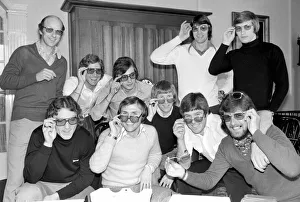 00249 Prints: England Football Squad: England players trying on their new glasses