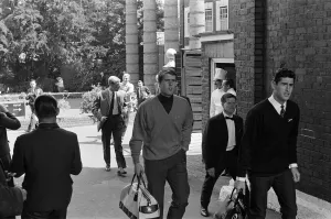 The England football team leave their Hendon Hall hotel on the way to Wembley to play
